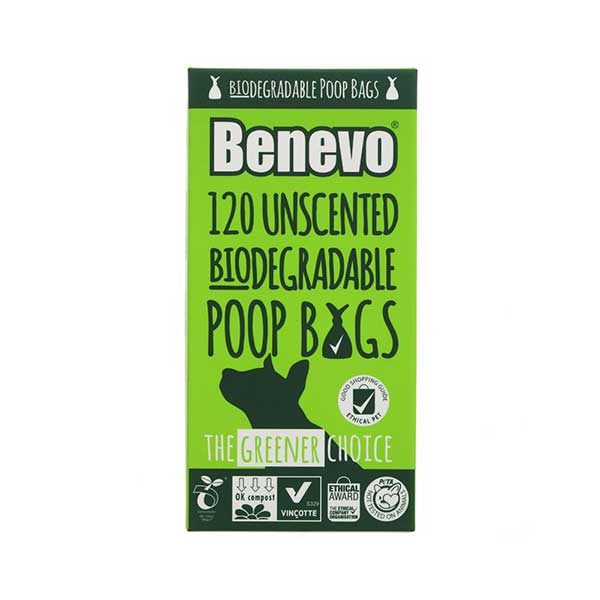 Benevo Unscented Biodegradable Poop Bags (120 bags)