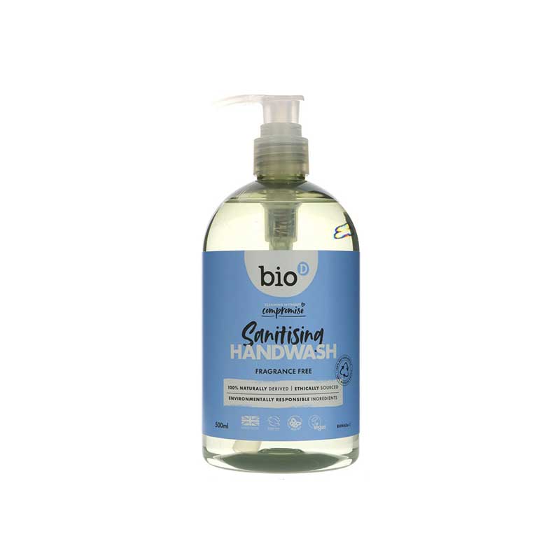 Bio-D Fragrance Free Sanitising Hand Wash (500ml)
