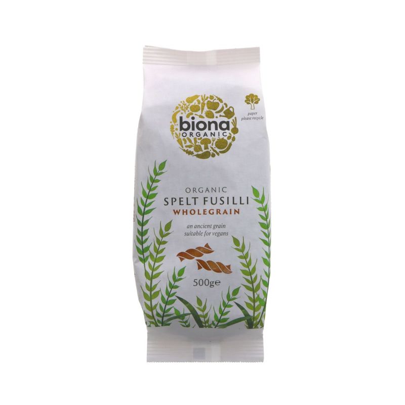 Biona Organic Wholegrain Spelt Fusilli Pasta (500g)