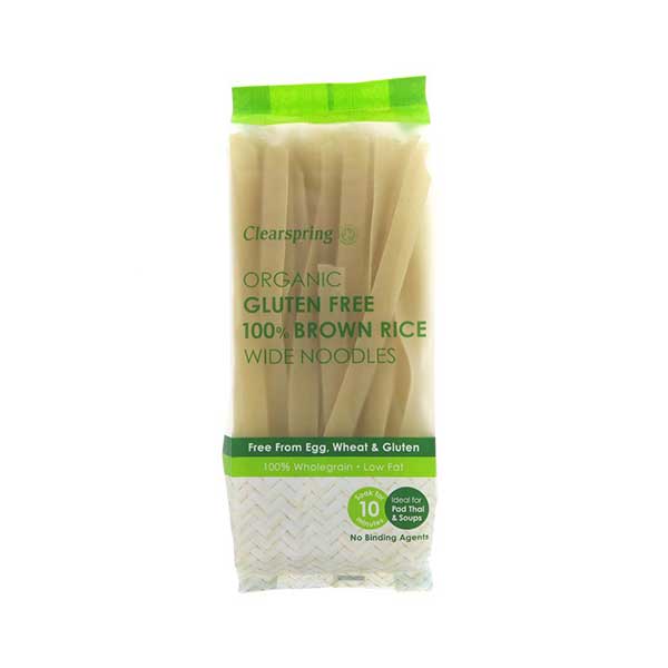 Clearspring Organic Gluten Free 100% Brown Rice Wide Noodles (200g)