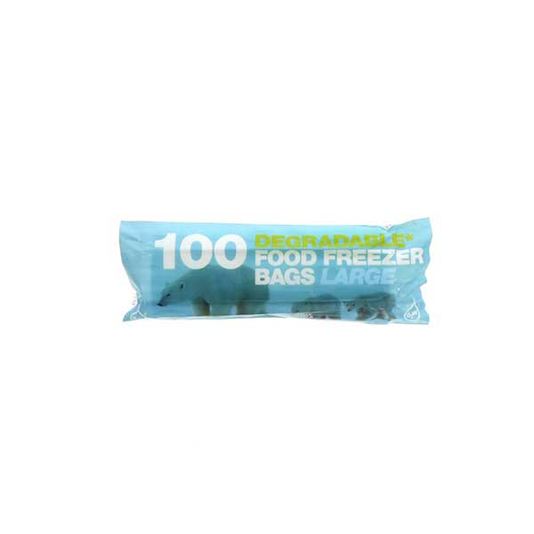 D2W Degradable Large Food Freezer Bags (100)