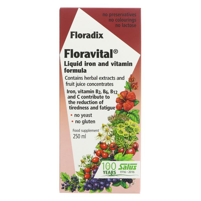 Floradix Floravital Yeast Free Liquid Iron & Vitamin Formula (250ml)