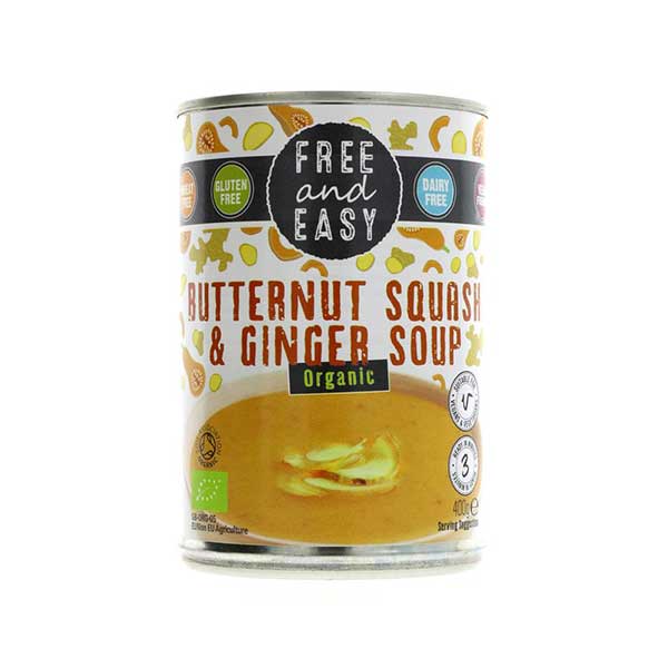 Free And Easy Organic Butternut Squash & Ginger Soup (400g)