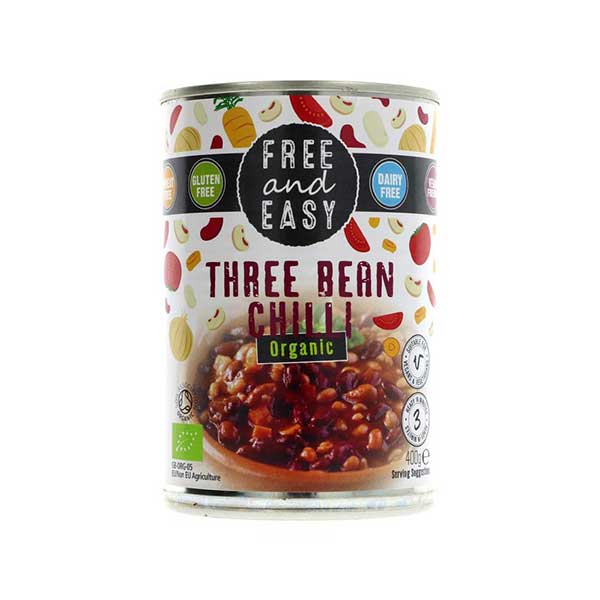 Free And Easy Organic Three Bean Chilli (400g)