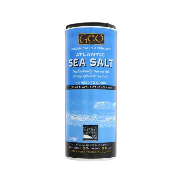 Geo Organically Approved Atlantic Fine Ground Sea Salt (500g)