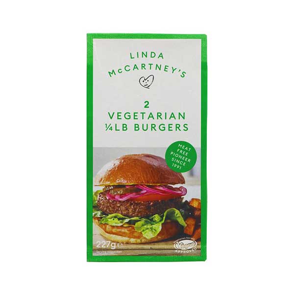Linda McCartney’s 2 Vegetarian 1/4LB Burgers (227g)
