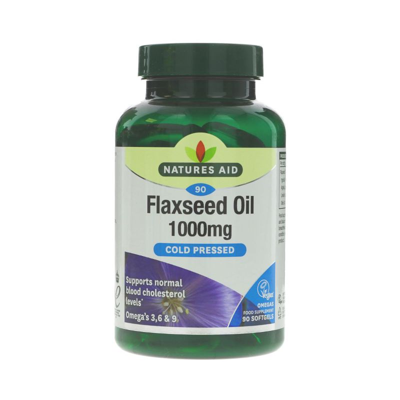 Natures Aid Cold Pressed Flaxseed Oil 1000mg (90 caps)