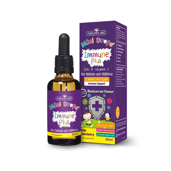 Natures Aid Mini Drops Immune Plus Zinc & Vitamin C (50ml)
