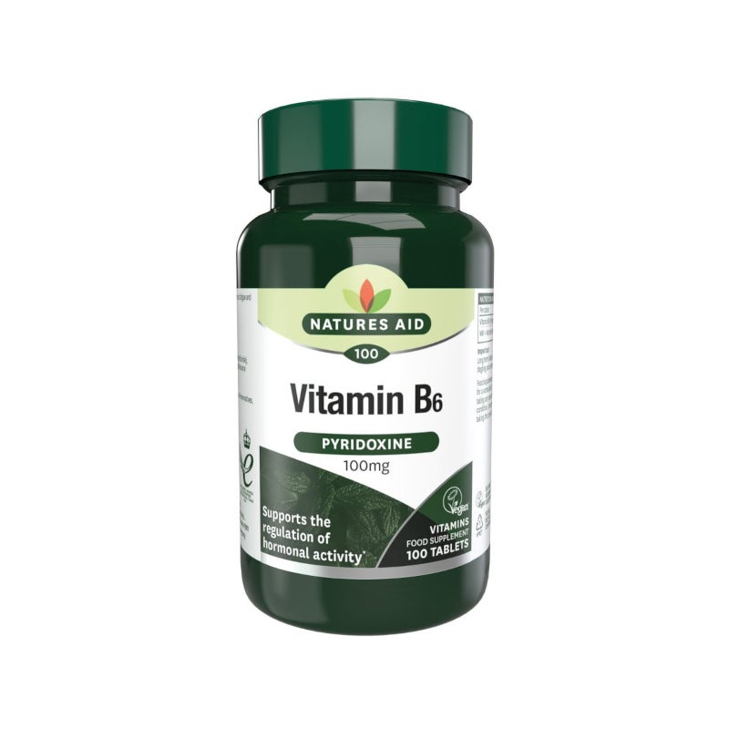 Natures Aid Vitamin B6 Pyridoxine 100mg (100 tabs)