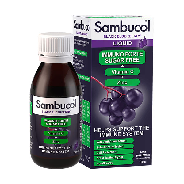 Sambucol Black Elderberry Immuno Forte Sugar Free Liquid (120ml)