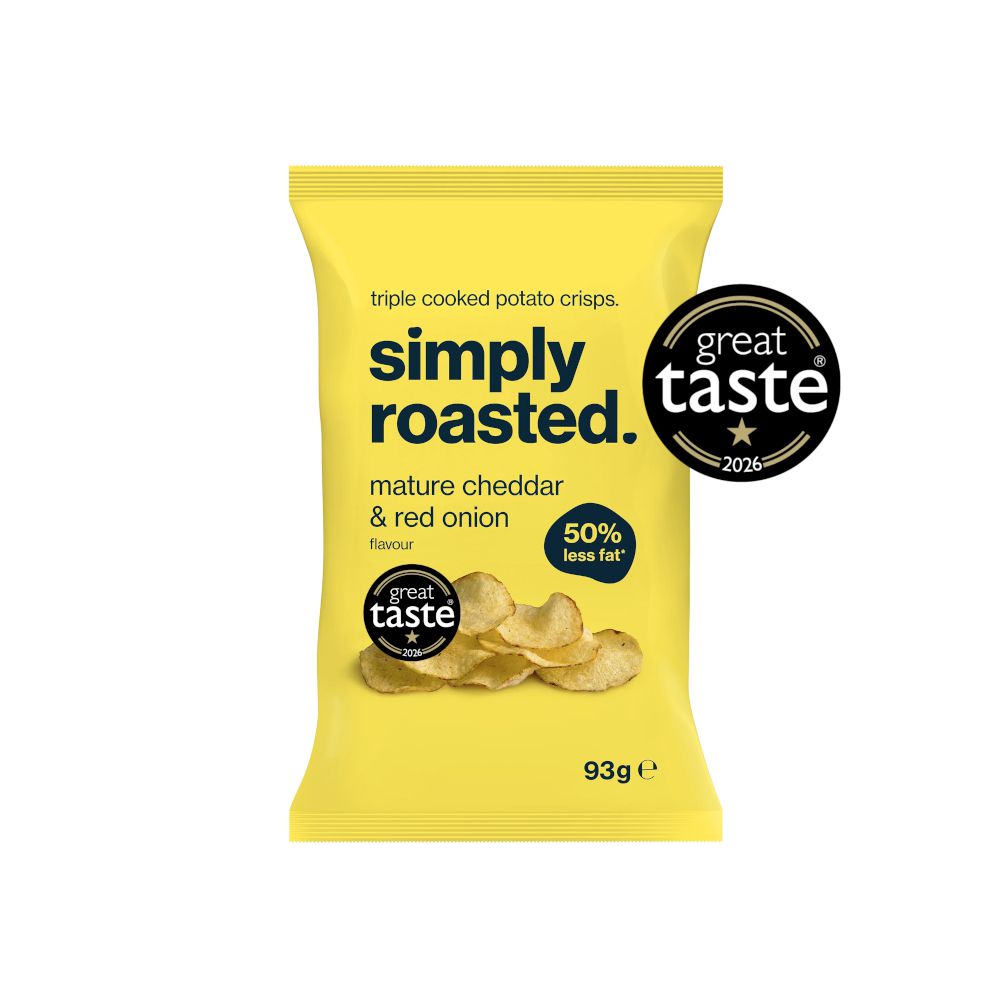 Simply Roasted Mature Cheddar & Red Onion Crisps (93g)
