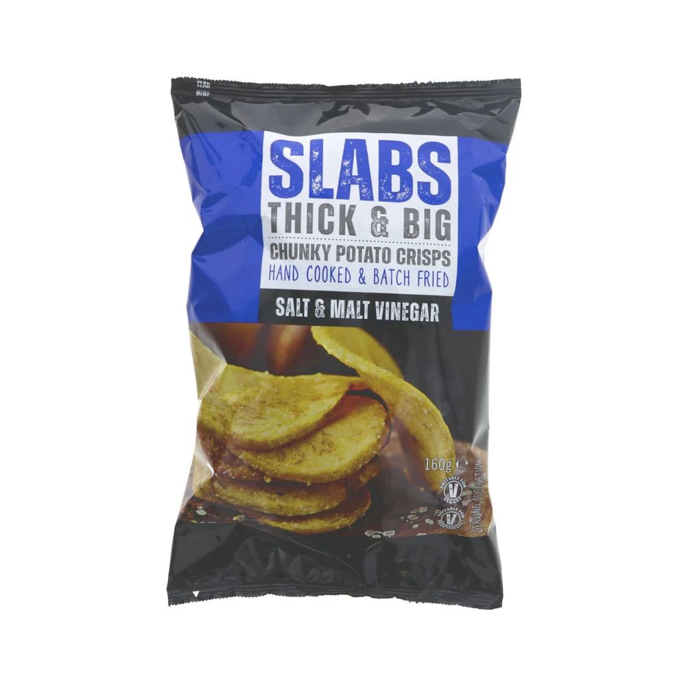 Slabs Chunky Crisps Salt & Malt Vinegar (160g)