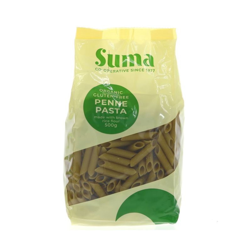 Suma Wholefoods Gluten Free Organic Brown Rice Penne Pasta (500g)