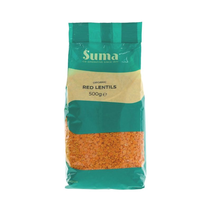 Suma Wholefoods Organic Red Lentils (500g)
