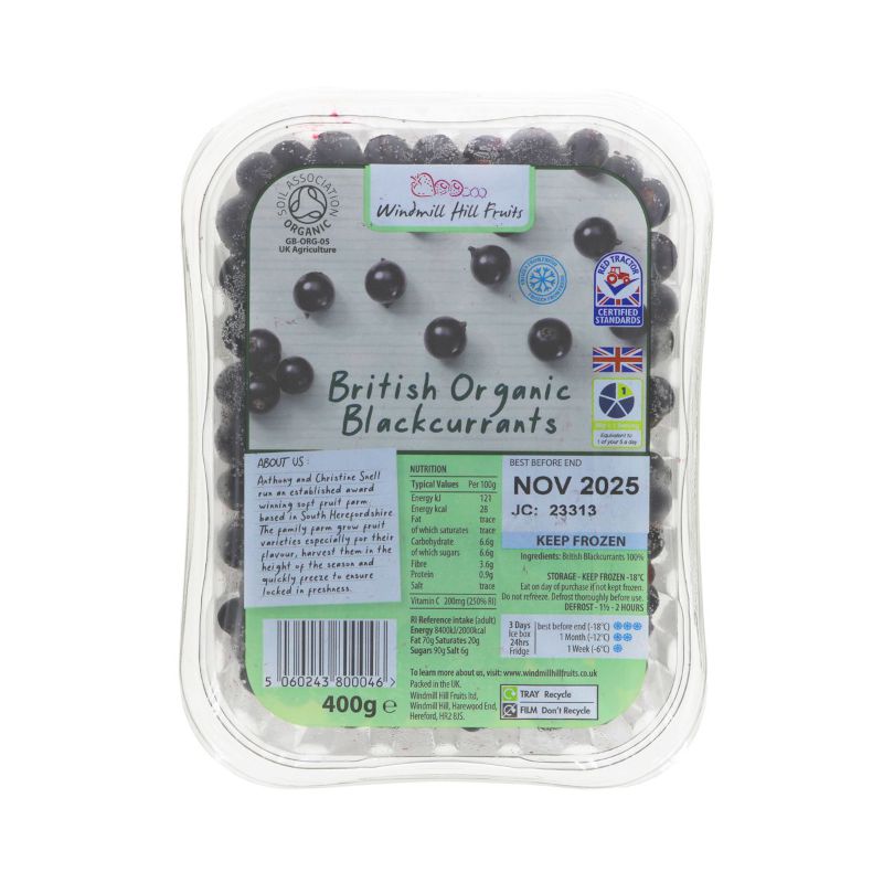 Windmill Hill Fruits Organic British Blackcurrants (400g)